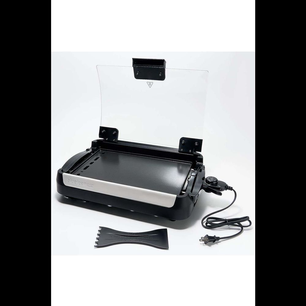Blue Jean Chef 1800w Indoor Reversible Grill & Griddle with Lid Gray